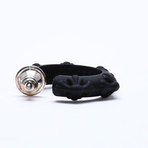 新品未使用品 CHROME HEARTS クロムハーツ ラバー RUBBER HOOP CROSS SML クロスバンドフープシリコンピアス 重量0.71 ブラック 中古 4a005750