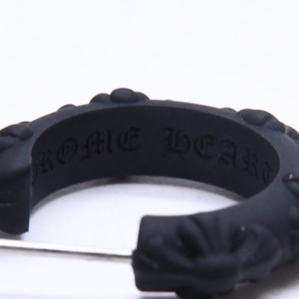 新品未使用品 CHROME HEARTS クロムハーツ ラバー RUBBER HOOP CROSS SML クロスバンドフープシリコンピアス 重量0.71 ブラック 中古 4a005750