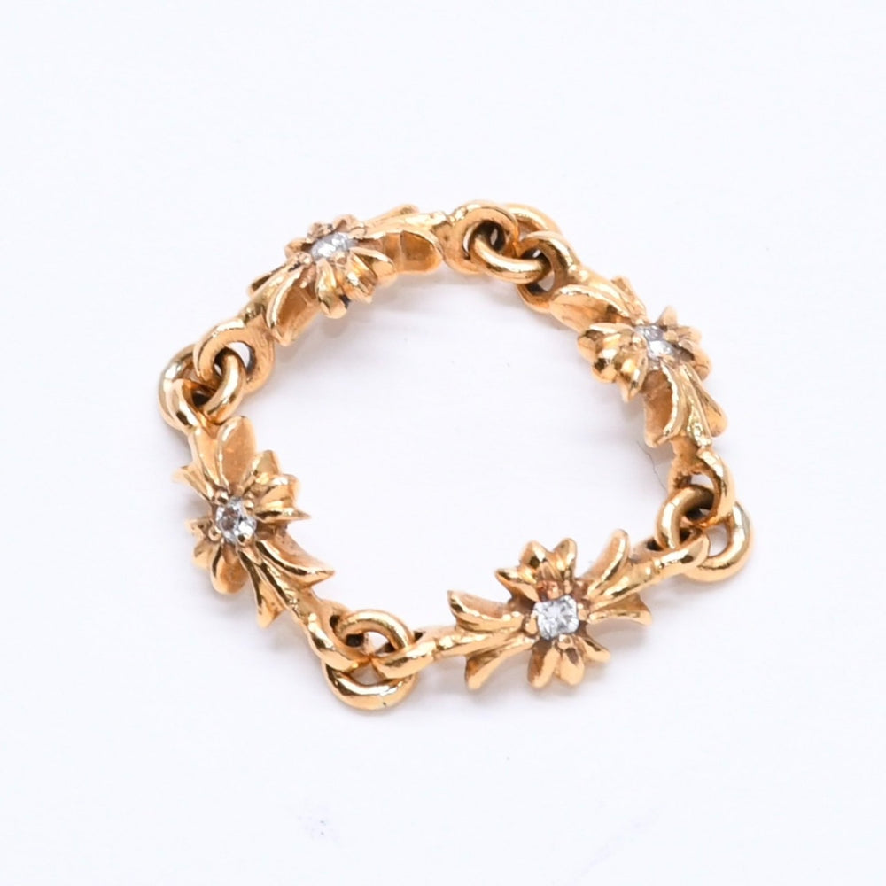 極美品 CHROME HEARTS クロムハーツ 22K タイニーE CHプラス リング 重量4.23g サイズ9号 ダイヤモンド ミニクロス アクセサリー ゴールド 中古 4a005876