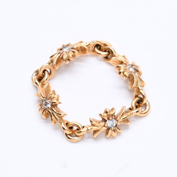 極美品 CHROME HEARTS クロムハーツ 22K タイニーE CHプラス リング 重量4.23g サイズ9号 ダイヤモンド ミニクロス アクセサリー ゴールド 中古 4a005876