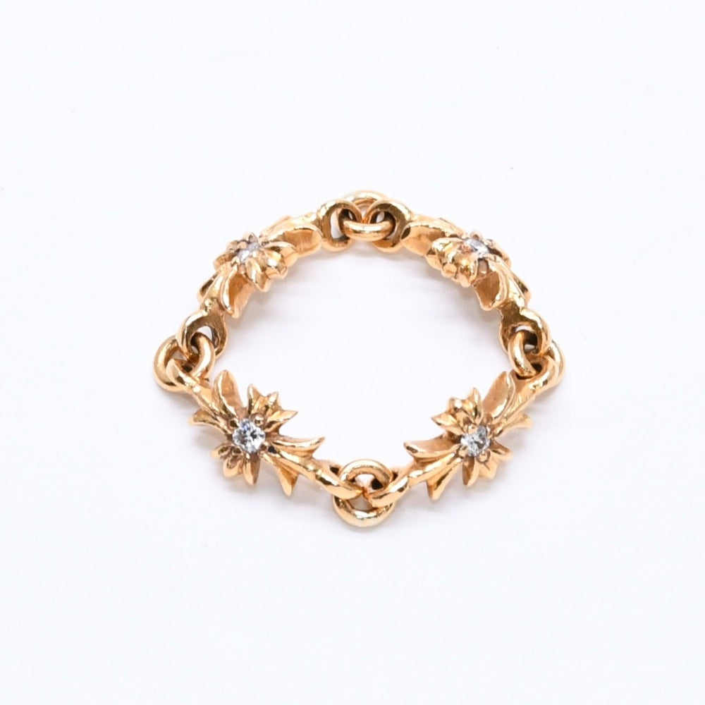 極美品 CHROME HEARTS クロムハーツ 22K タイニーE CHプラス リング 重量4.23g サイズ9号 ダイヤモンド ミニクロス アクセサリー ゴールド 中古 4a005876