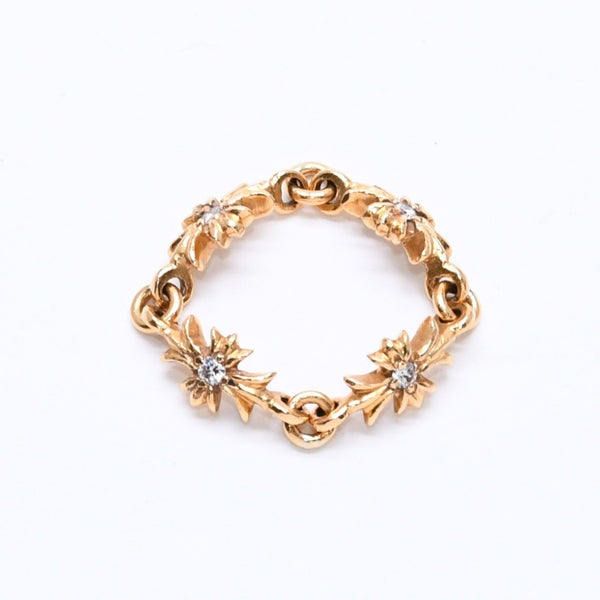 極美品 CHROME HEARTS クロムハーツ 22K タイニーE CHプラス リング 重量4.23g サイズ9号 ダイヤモンド ミニクロス アクセサリー ゴールド 中古 4a005876