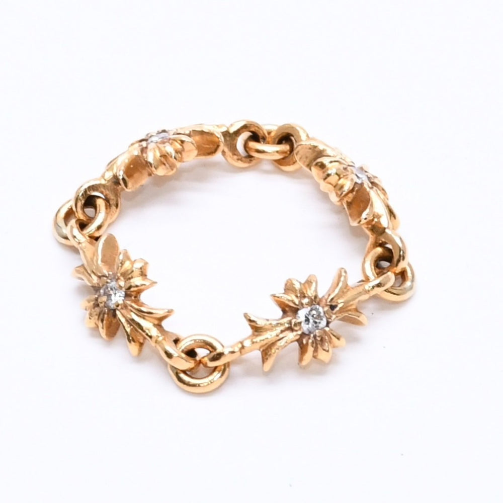 極美品 CHROME HEARTS クロムハーツ 22K タイニーE CHプラス リング 重量4.23g サイズ9号 ダイヤモンド ミニクロス アクセサリー ゴールド 中古 4a005876