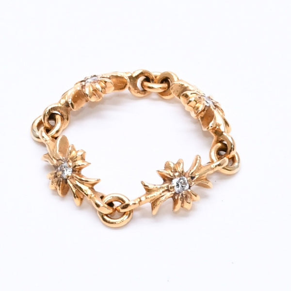 極美品 CHROME HEARTS クロムハーツ 22K タイニーE CHプラス リング 重量4.23g サイズ9号 ダイヤモンド ミニクロス アクセサリー ゴールド 中古 4a005876