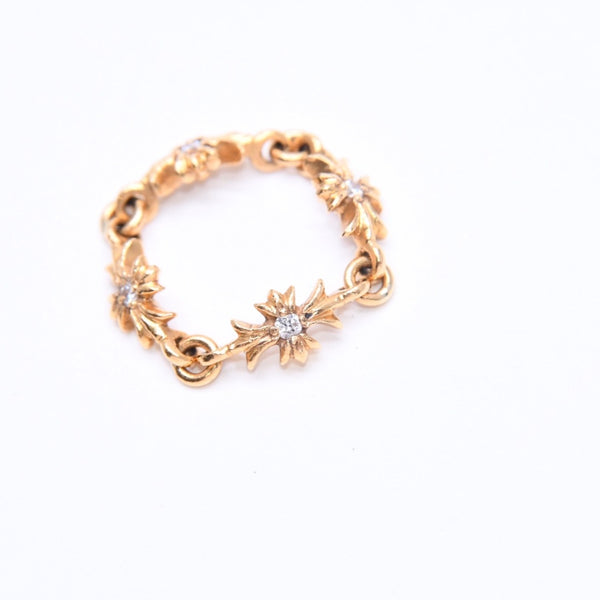 極美品 CHROME HEARTS クロムハーツ 22K タイニーE CHプラス リング 重量4.23g サイズ9号 ダイヤモンド ミニクロス アクセサリー ゴールド 中古 4a005876