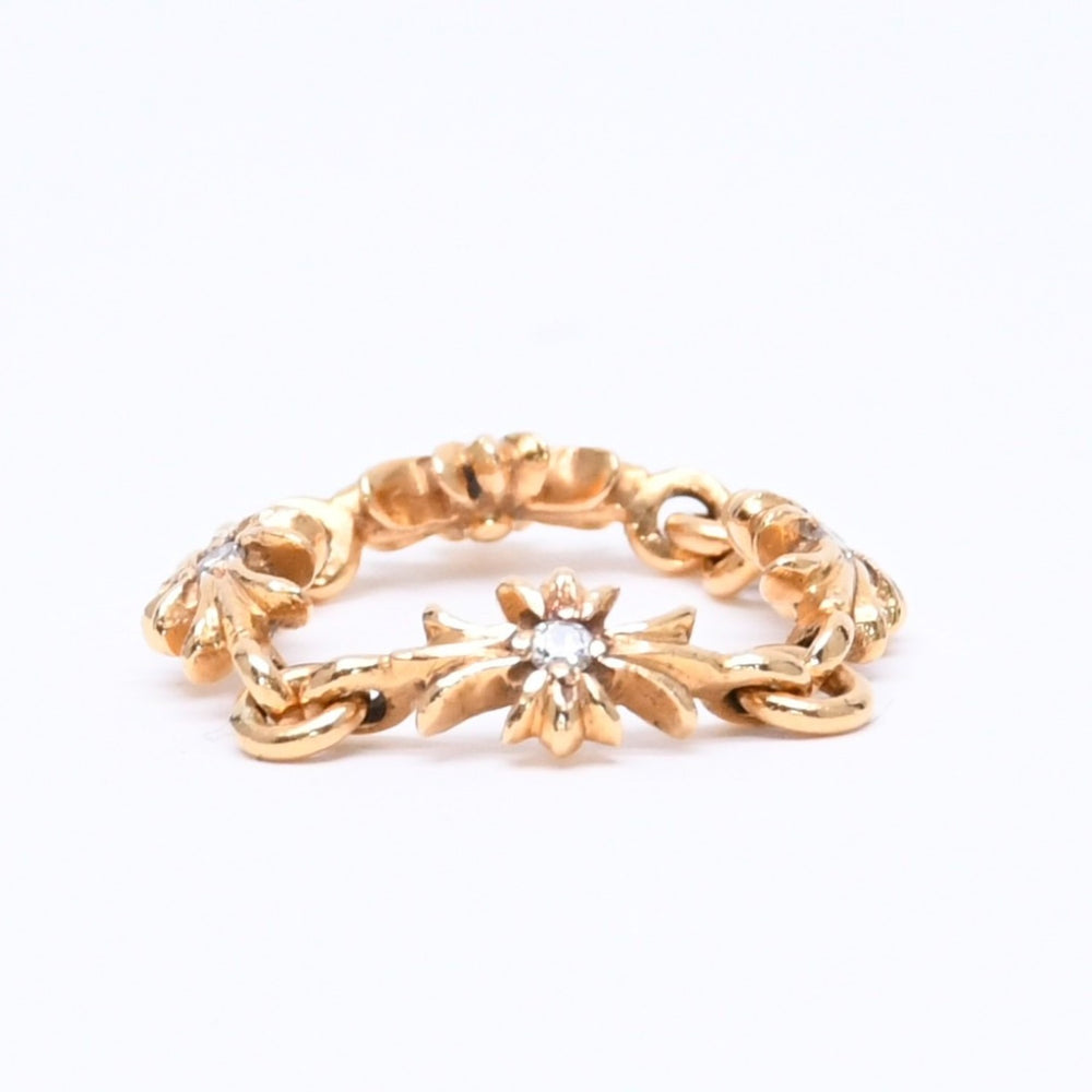 極美品 CHROME HEARTS クロムハーツ 22K タイニーE CHプラス リング 重量4.23g サイズ9号 ダイヤモンド ミニクロス アクセサリー ゴールド 中古 4a005876