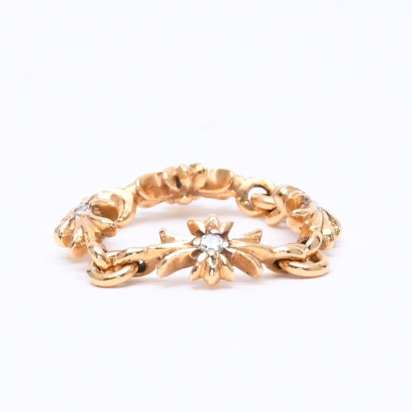 極美品 CHROME HEARTS クロムハーツ 22K タイニーE CHプラス リング 重量4.23g サイズ9号 ダイヤモンド ミニクロス アクセサリー ゴールド 中古 4a005876