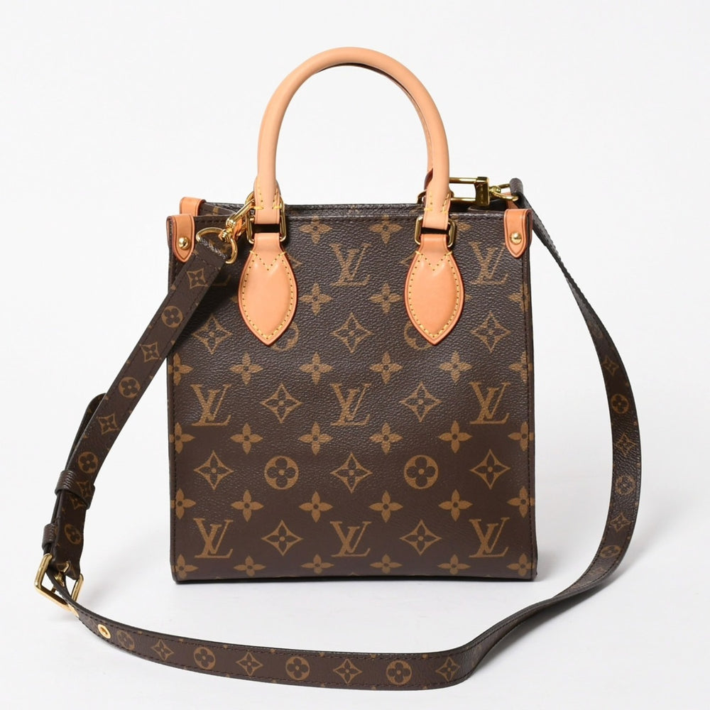 Very Good Condition LOUIS VUITTON Sac Pla BB Handbag M46265 Monogram Shoulder Bag 2WAY PVC Leather Brown Gold Hardware Used 4a005632