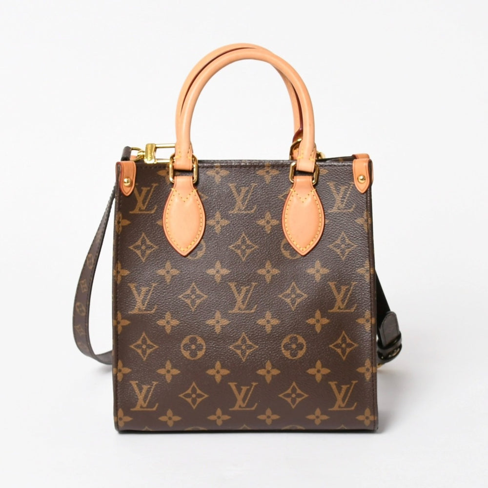 Very Good Condition LOUIS VUITTON Sac Pla BB Handbag M46265 Monogram Shoulder Bag 2WAY PVC Leather Brown Gold Hardware Used 4a005632
