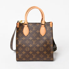 将图片加载到图库查看器，極美品 LOUIS VUITTON ルイヴィトン サックプラBB ハンドバッグ M46265 モノグラム ショルダーバッグ 2WAY PVC レザー ブラウン ゴールド金具 中古 4a005632