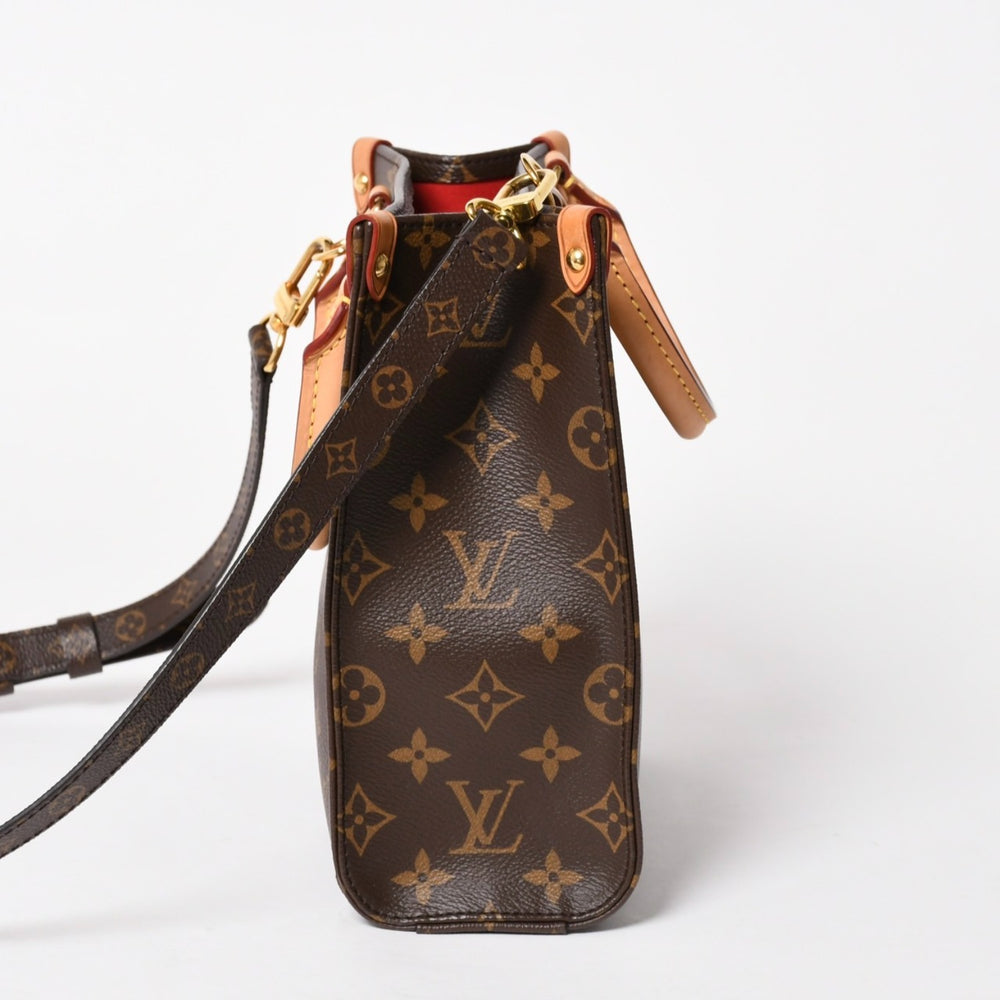 極美品 LOUIS VUITTON ルイヴィトン サックプラBB ハンドバッグ M46265 モノグラム ショルダーバッグ 2WAY PVC レザー ブラウン ゴールド金具 中古 4a005632