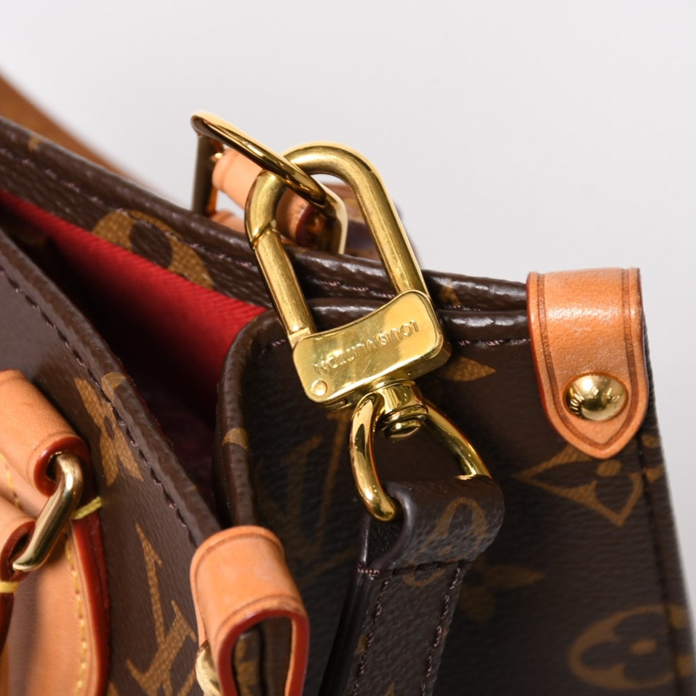 極美品 LOUIS VUITTON ルイヴィトン サックプラBB ハンドバッグ M46265 モノグラム ショルダーバッグ 2WAY PVC レザー ブラウン ゴールド金具 中古 4a005632