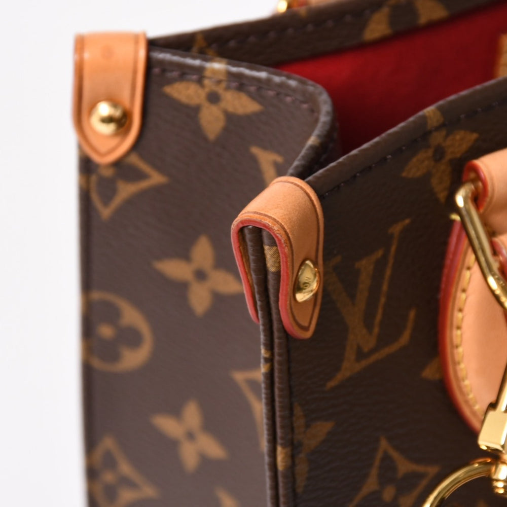 極美品 LOUIS VUITTON ルイヴィトン サックプラBB ハンドバッグ M46265 モノグラム ショルダーバッグ 2WAY PVC レザー ブラウン ゴールド金具 中古 4a005632