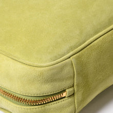 将图片加载到图库查看器，極美品 MIU MIU ミュウミュウ ボー スエードバッグ Tote Bag トートバッグ 5BB117 グリーン ゴールド金具 中古 4a005638