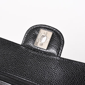 新品同様 CHANEL シャネル マトラッセ23 Wフラップ Wチェーンショルダーバッグ ランダム番台 ココマーク キャビアスキン ブラック 中古 4a005676