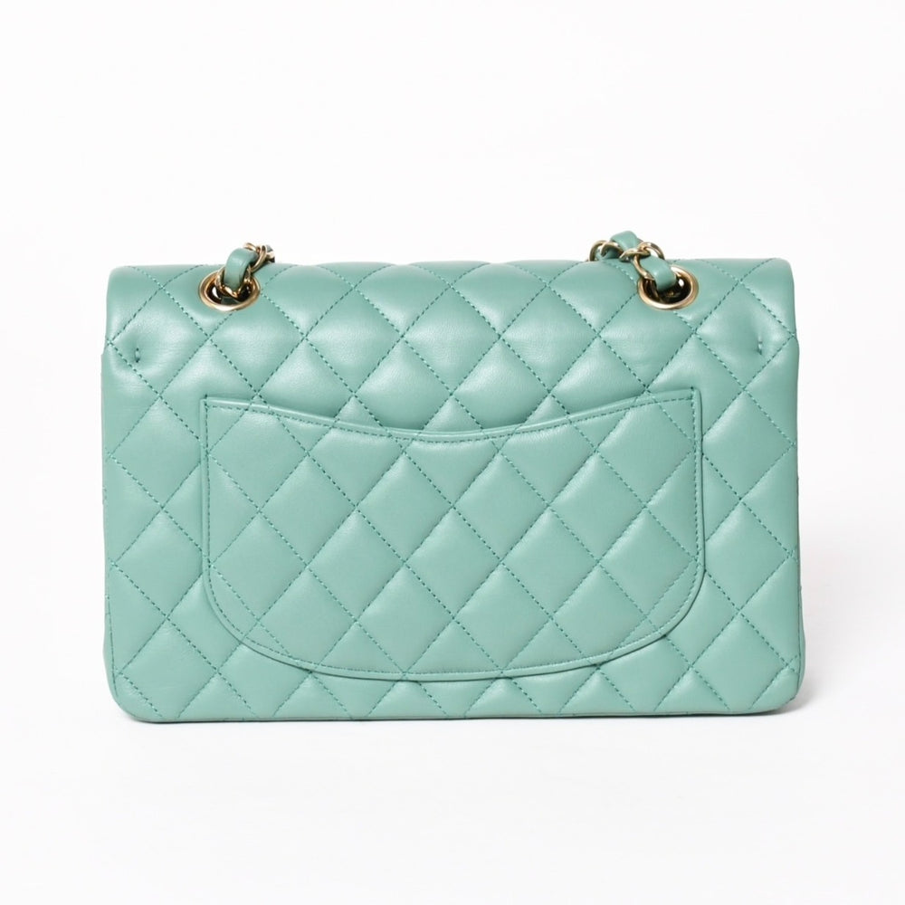 Like new CHANEL Chanel Matelasse 23 W Flap W Chain Shoulder Bag A01113 Random Number Coco Mark Lambskin Mint Green Used 4a005675
