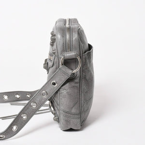 BALENCIAGA バレンシアガ ル・カゴール ショルダーバッグ グレー レザー 719065 シルバー金具 美品 中古 4a005476