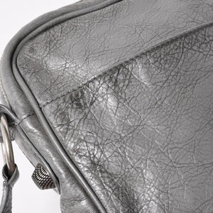 BALENCIAGA バレンシアガ ル・カゴール ショルダーバッグ グレー レザー 719065 シルバー金具 美品 中古 4a005476