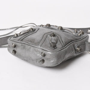 BALENCIAGA バレンシアガ ル・カゴール ショルダーバッグ グレー レザー 719065 シルバー金具 美品 中古 4a005476