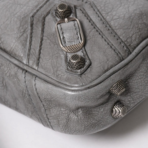 BALENCIAGA バレンシアガ ル・カゴール ショルダーバッグ グレー レザー 719065 シルバー金具 美品 中古 4a005476