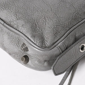BALENCIAGA バレンシアガ ル・カゴール ショルダーバッグ グレー レザー 719065 シルバー金具 美品 中古 4a005476