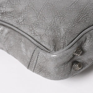 BALENCIAGA バレンシアガ ル・カゴール ショルダーバッグ グレー レザー 719065 シルバー金具 美品 中古 4a005476