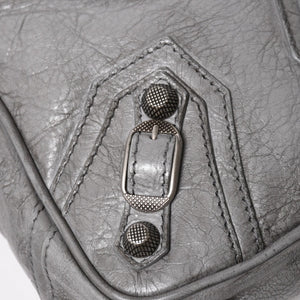 BALENCIAGA バレンシアガ ル・カゴール ショルダーバッグ グレー レザー 719065 シルバー金具 美品 中古 4a005476