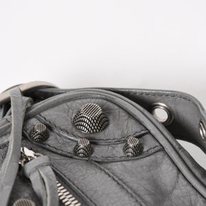 BALENCIAGA バレンシアガ ル・カゴール ショルダーバッグ グレー レザー 719065 シルバー金具 美品 中古 4a005476
