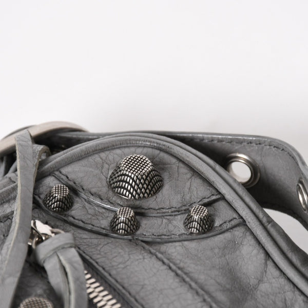 BALENCIAGA バレンシアガ ル・カゴール ショルダーバッグ グレー レザー 719065 シルバー金具 美品 中古 4a005476