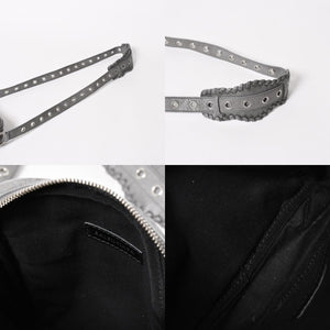 BALENCIAGA バレンシアガ ル・カゴール ショルダーバッグ グレー レザー 719065 シルバー金具 美品 中古 4a005476