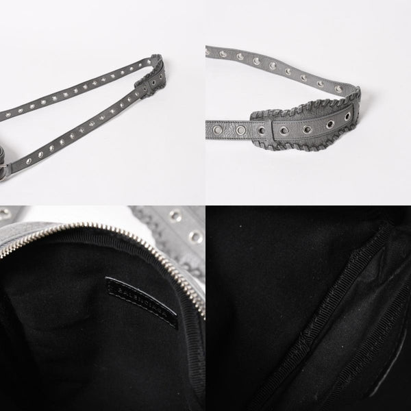 BALENCIAGA バレンシアガ ル・カゴール ショルダーバッグ グレー レザー 719065 シルバー金具 美品 中古 4a005476