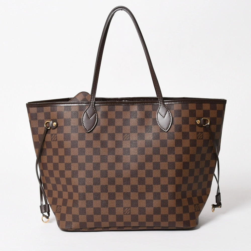極美品 LOUIS VUITTON ルイヴィトン ネヴァーフル MM トートバッグ N40599 ダミエ エベヌ キャンバス レザー 中古 4a005644