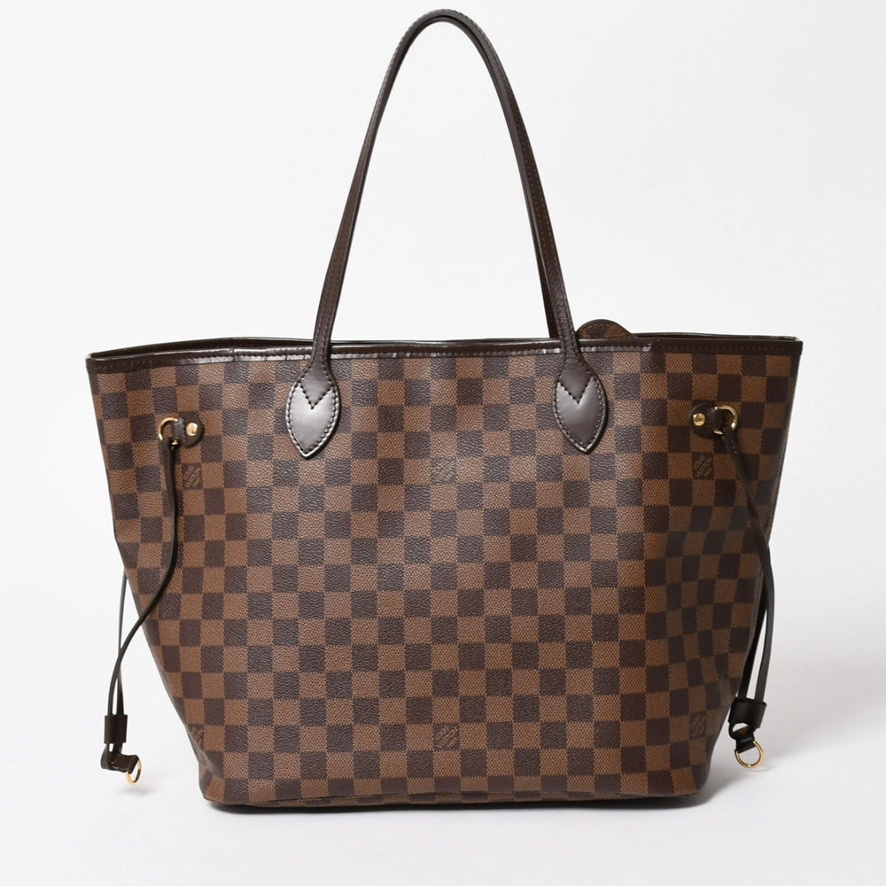 極美品 LOUIS VUITTON ルイヴィトン ネヴァーフル MM トートバッグ N40599 ダミエ エベヌ キャンバス レザー 中古 4a005644