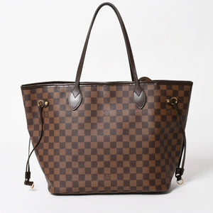 Very Good Condition LOUIS VUITTON Neverfull MM Tote Bag N40599 Damier Ebene Canvas Leather Used 4a005644