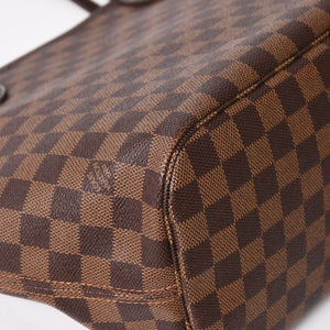 Very Good Condition LOUIS VUITTON Neverfull MM Tote Bag N40599 Damier Ebene Canvas Leather Used 4a005644