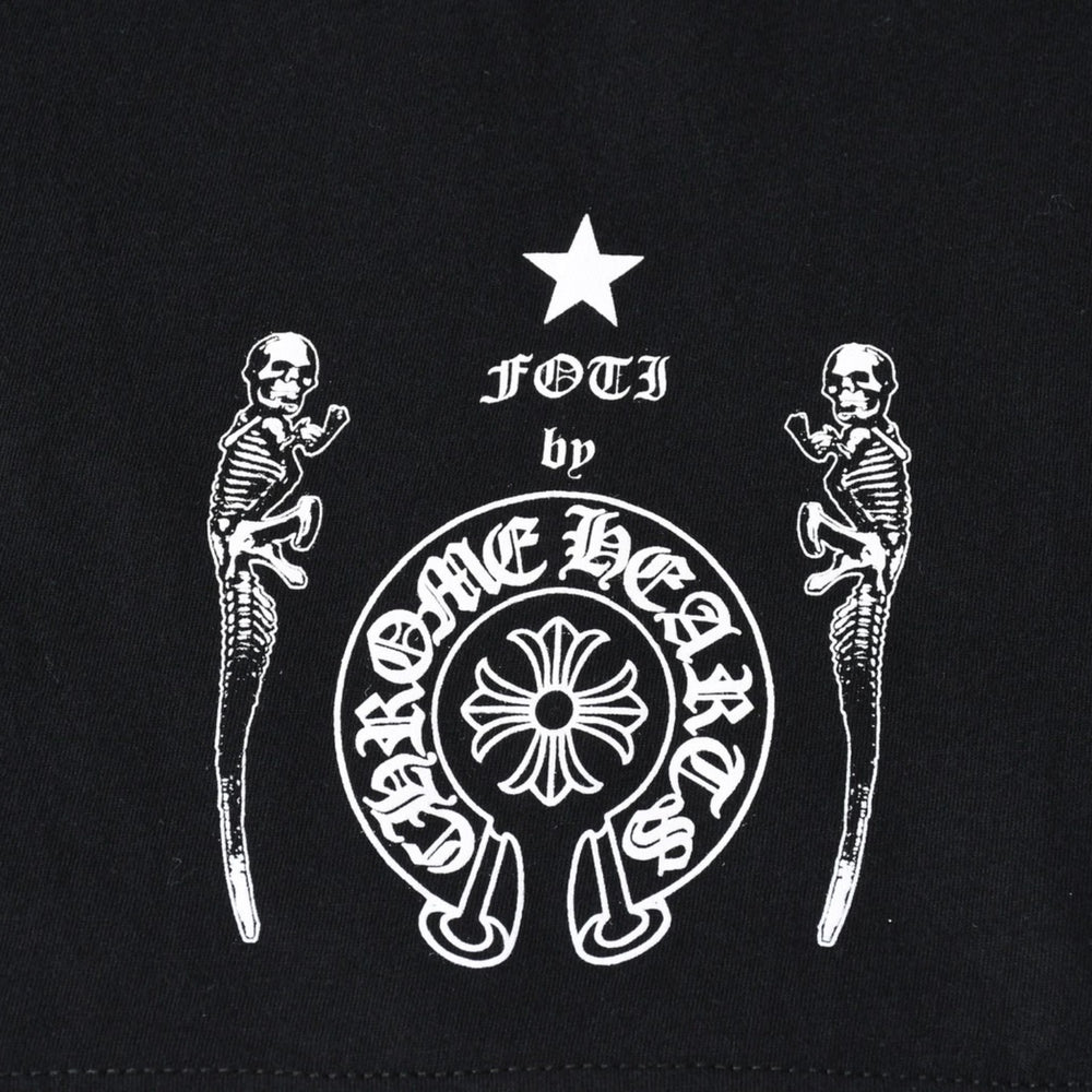新品同様 CHROME HEARTS クロムハーツ × FOTTI フォティ DELPHINO デルフィーノ 半袖Tシャツ サイズL ブラック 中古 4a005693