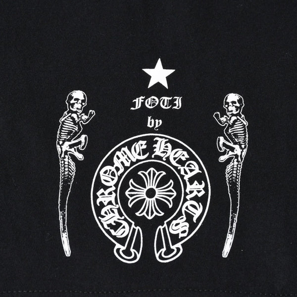 新品同様 CHROME HEARTS クロムハーツ × FOTTI フォティ DELPHINO デルフィーノ 半袖Tシャツ サイズL ブラック 中古 4a005693