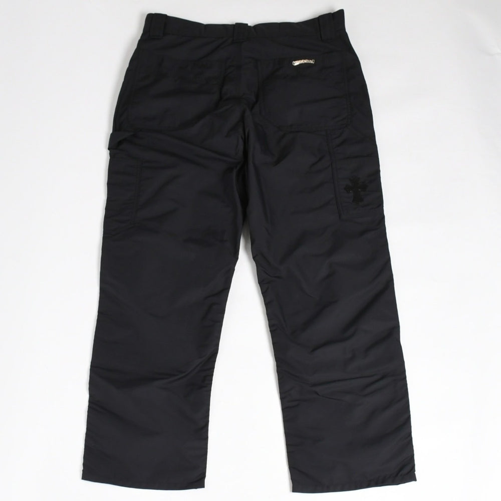 New and unused CHROME HEARTS Carpenter Double Knee Work Pants Cross Ball Horseshoe Black Nylon Silver 925 Used 4a005700