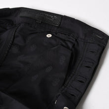 画像をギャラリービューアに読み込む, 新品未使用 CHROME HEARTS クロムハーツ カーペンター ダブルニー ナイロン &amp; レザー パンツ ワークパンツ クロスボール スクロールラベル ホースシュー ブラック ナイロン レザー シルバー925 中古 4a005700