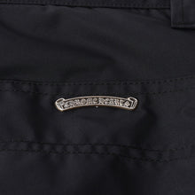 画像をギャラリービューアに読み込む, 新品未使用 CHROME HEARTS クロムハーツ カーペンター ダブルニー ナイロン &amp; レザー パンツ ワークパンツ クロスボール スクロールラベル ホースシュー ブラック ナイロン レザー シルバー925 中古 4a005700
