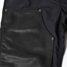 画像をギャラリービューアに読み込む, 新品未使用 CHROME HEARTS クロムハーツ カーペンター ダブルニー ナイロン &amp; レザー パンツ ワークパンツ クロスボール スクロールラベル ホースシュー ブラック ナイロン レザー シルバー925 中古 4a005700