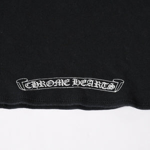 CHROME HEARTS クロムハーツ オールド ヴァインダガー スクロールラベル プリント トップス 黒 ホワイト 美品 中古 4a005606