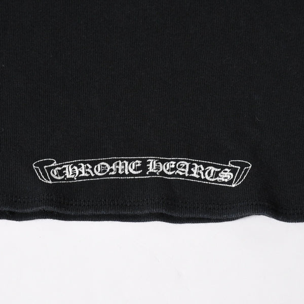 CHROME HEARTS クロムハーツ オールド ヴァインダガー スクロールラベル プリント トップス 黒 ホワイト 美品 中古 4a005606