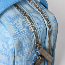 将图片加载到图库查看器，CHANEL シャネル ニュートラベルライン 2WAYバッグ 7番台 ココマーク ナイロン レザー ブルー レッド 美品 中古 4a005652