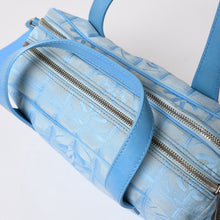 将图片加载到图库查看器，CHANEL シャネル ニュートラベルライン 2WAYバッグ 7番台 ココマーク ナイロン レザー ブルー レッド 美品 中古 4a005652