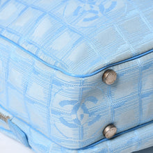 将图片加载到图库查看器，CHANEL シャネル ニュートラベルライン 2WAYバッグ 7番台 ココマーク ナイロン レザー ブルー レッド 美品 中古 4a005652
