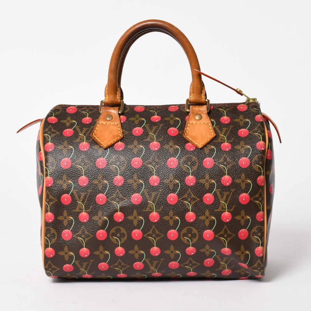 LOUIS VUITTON Speedy 25 Handbag M95009 Monogram Cherry Brown Takashi Murakami Good Condition Used 4a004359