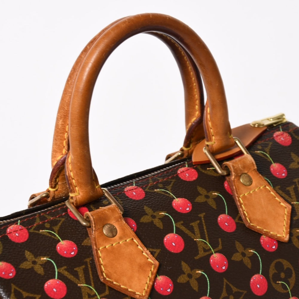 LOUIS VUITTON ルイヴィトン スピーディ25 ハンドバッグ M95009 モノグラム チェリー ブラウン 村上隆 美品 中古 4a004359