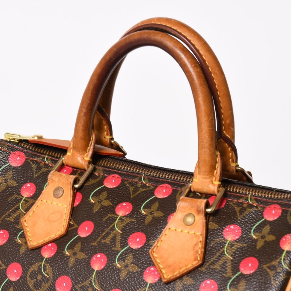 LOUIS VUITTON ルイヴィトン スピーディ25 ハンドバッグ M95009 モノグラム チェリー ブラウン 村上隆 美品 中古 4a004359