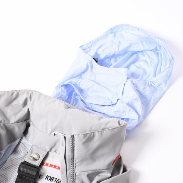 極美品 PRADA SPORTS プラダスポーツ GORE-TEX ゴアテックス ギミックジャケット ジャケット ナイロンジャケット サイズ42 グレー 中古 4a006462